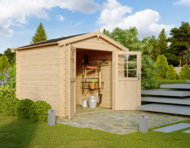 ABRI DUTY FREE 4.6 M² MADRIER EPICEA 244 x 236 x 222 CM ABRI DUTY FREE 4.6 M² MADRIER EPICEA 244 x 236 x 222 CM